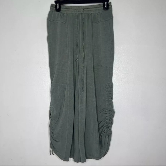 Daily Practice Anthropologie Women's Moss Green Ruched Slouchy Pants Size XS - Picture 1 of 10